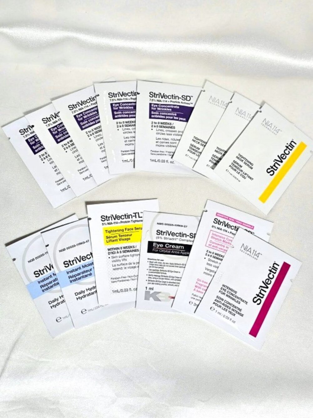 14 Pcs Strivectin samples - neck serum, eye concentrate, eye cream, face serum
